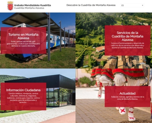 Diseño web de la Cuadrilla Montaña Alavesa. Arabako Mendialdeko Kuadrila