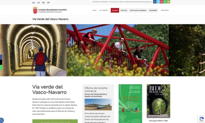 Diseño web de la Cuadrilla Montaña Alavesa. Arabako Mendialdeko Kuadrila