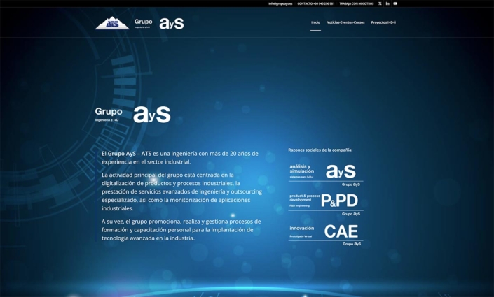 Diseño web para la empresa Análisis y Simulación. Web Grupo AyS