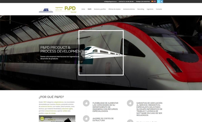 Diseño web para la empresa Análisis y Simulación. Web PPD Ingenieros
