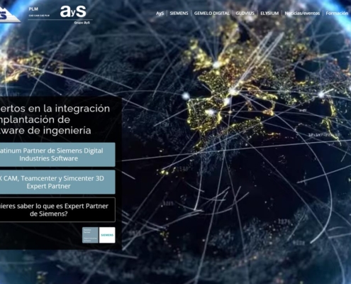 Diseño web para la empresa Análisis y Simulación. Web AyS PLM