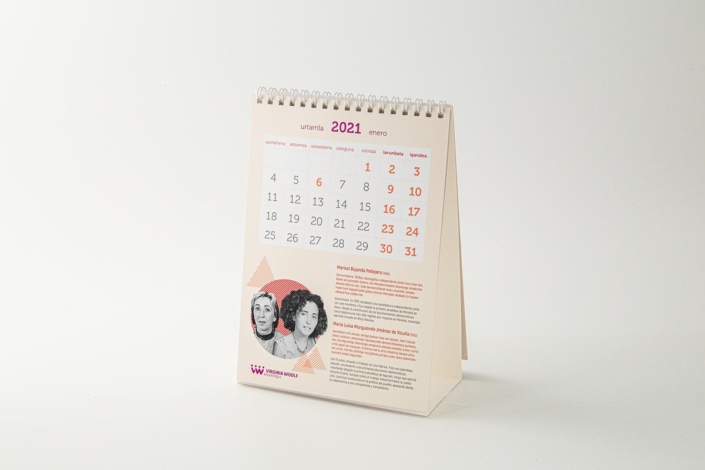 Diseño del calendario. Virginia Woolf Basqueskola