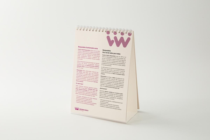 Diseño del calendario. Virginia Woolf Basqueskola