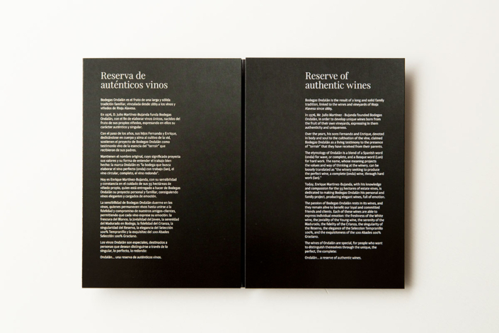 Diseño de tríptico para Bodegas Ondalán