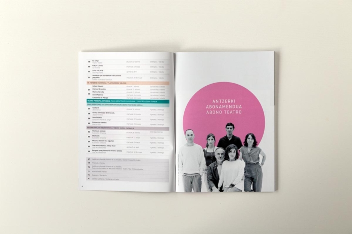Diseño y maquetación de la publicación del Teatro Principal Antzokia. Temporada Invierno-primavera 2020. Ayuntamiento de Vitoria-Gasteiz