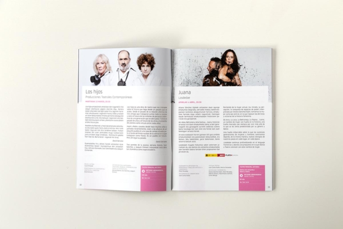 Diseño y maquetación de la publicación del Teatro Principal Antzokia. Temporada Invierno-primavera 2020. Ayuntamiento de Vitoria-Gasteiz
