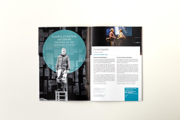 Diseño y maquetación de la publicación del Teatro Principal Antzokia. Temporada Invierno-primavera 2020. Ayuntamiento de Vitoria-Gasteiz