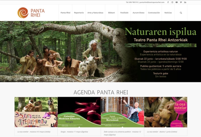 Diseño web para Teatro Panta Rhei